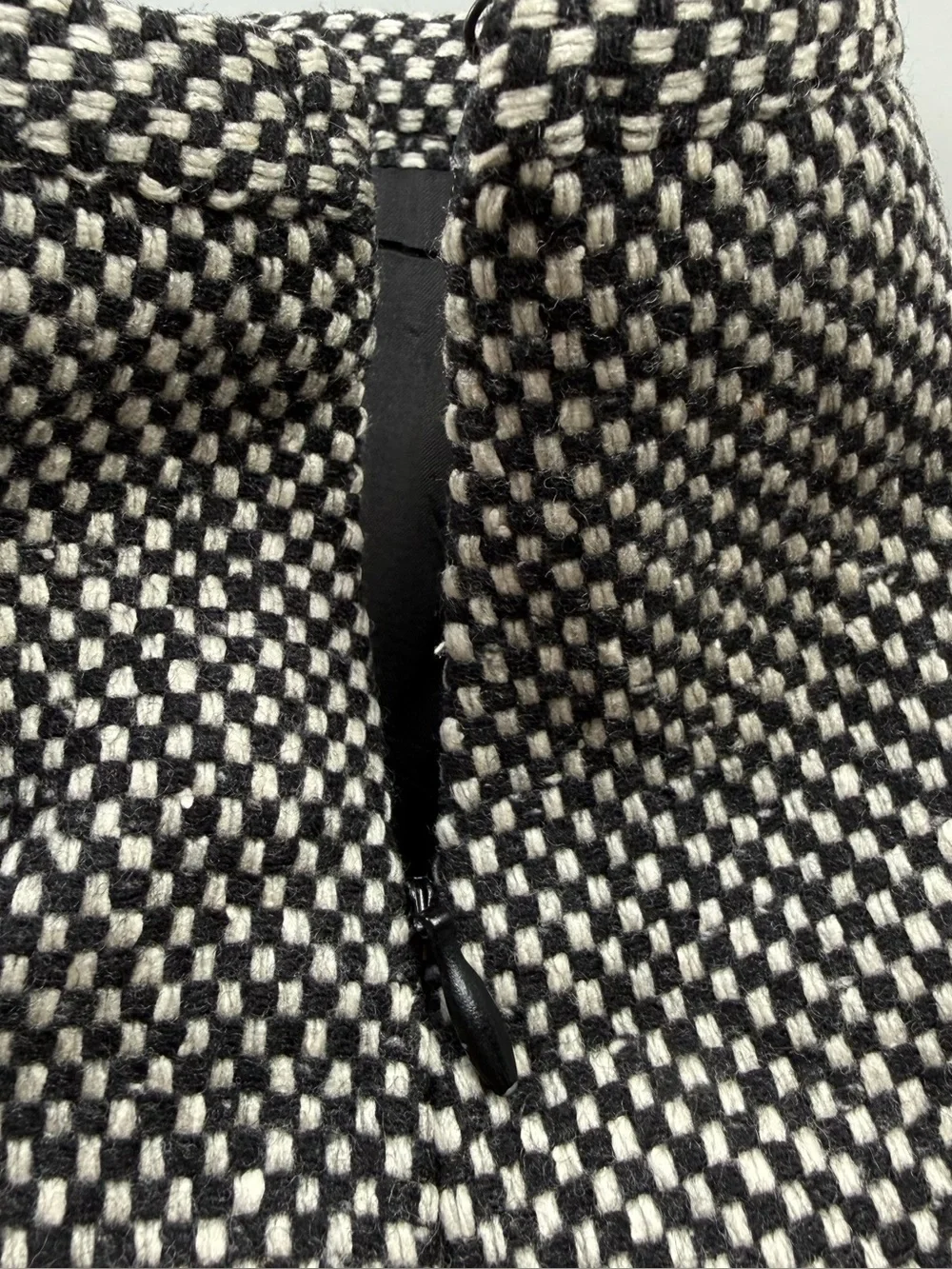 vtg Y2K Michael Kors Collection Tweed Wool Pencil Skirt Black Ivory 8 Medium